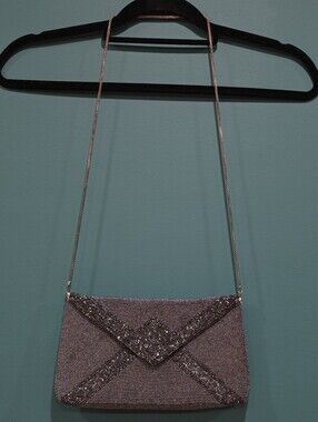 Vintage Walborg Black Beaded Evening Bag Hong Kong Chain Purse